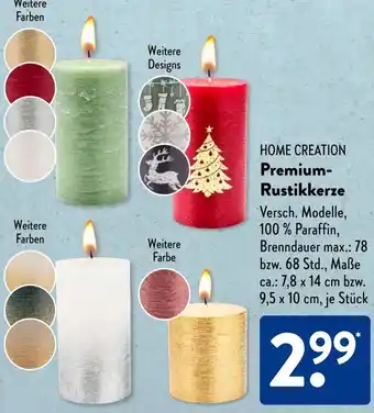 Aldi Süd HOME CREATION Premium Rustikkerze Angebot