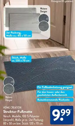 Aldi Süd HOME CREATION Struktur-Fußmatte Angebot