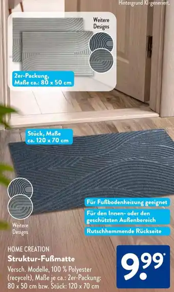 Aldi Süd HOME CREATION Struktur-Fußmatte Angebot