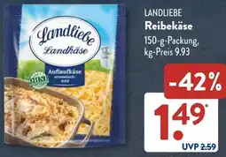 Aldi Süd LANDLIEBE Reibekäse Angebot