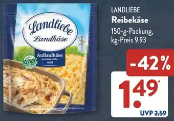 Aldi Süd LANDLIEBE Reibekäse Angebot