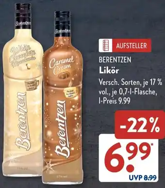 Aldi Süd BERENTZEN Likör Angebot