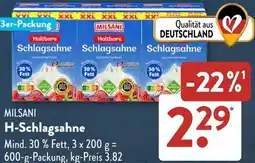 Aldi Süd MILSANI H-Schlagsahne Angebot