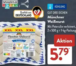 Aldi Süd GUT DREI EICHEN Münchner Weißwurst Angebot