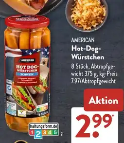 Aldi Süd AMERICAN Hot-Dog Würstchen Angebot