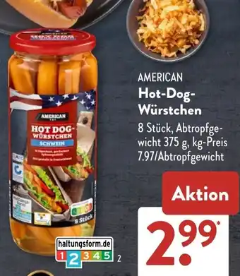 Aldi Süd AMERICAN Hot-Dog Würstchen Angebot