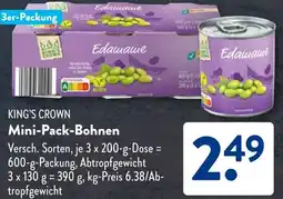 Aldi Süd KING'S CROWN Mini-Pack-Bohnen Angebot