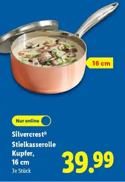Lidl Silvercrest Stielkasserolle Kupfer, 16 cm Angebot