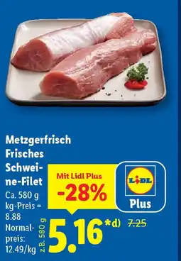 Lidl Metzgerfrisch Frisches Schwei- ne-Filet Angebot