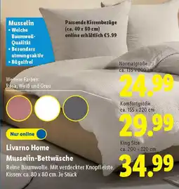 Lidl Livarno Home Musselin-Bettwäsche ca.155x220 cm Angebot