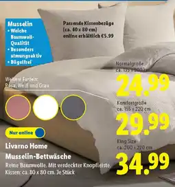 Lidl Livarno Home Musselin-Bettwäsche ca.200x220 cm Angebot