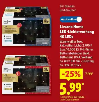 Lidl Livarno Home LED-Lichtervorhang 40 LEDs Angebot
