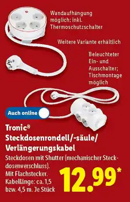Lidl Tronic Steckdosenrondell/-säule/ Verlängerungskabel Angebot