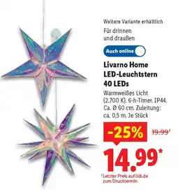 Lidl Livarno Home LED-Leuchtstern 40 LEDs Angebot