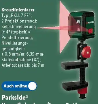 Lidl Parkside Kreuzlinienlaser Angebot