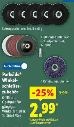 Lidl Parkside Winkel- schleifer- zubehör Angebot