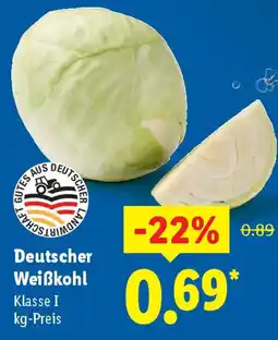 Lidl Deutscher Weißkohl Angebot