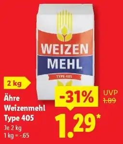 Lidl Ähre Weizenmehl Type 405 Angebot