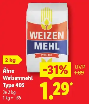 Lidl Ähre Weizenmehl Type 405 Angebot