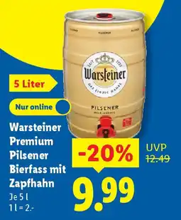 Lidl Warsteiner Premium Pilsener Bierfass mit Zapfhahn Angebot