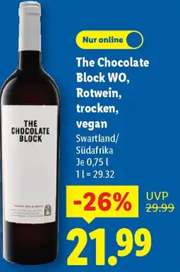 Lidl The Chocolate Block WO, Rotwein, trocken, vegan Angebot
