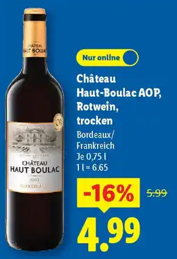 Lidl Château Haut-Boulac AOP, Rotwein, trocken Angebot