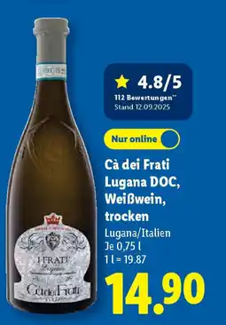 Lidl Cà dei Frati Lugana DOC, Weißwein, trocken Angebot