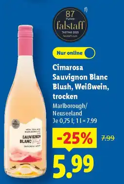 Lidl Cimarosa Sauvignon Blanc Blush, Weißwein, trocken Angebot