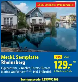 Lidl Meckl. Seenplatte Rheinsberg 2 Nächte Angebot