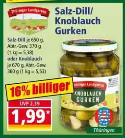 Norma Salz-Dill/Knoblauch Gurken Angebot