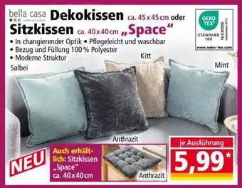 Norma Dekokissen ca. 45 x 45 cm oder Sitzkissen ca. 40 x 40 cm „Space“ Angebot