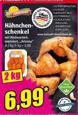 Norma Hähnchenschenkel mit Rückenstück, mariniert, „Arizona“ Angebot