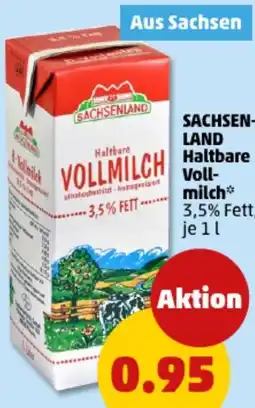 PENNY SACHSENLAND Haltbare Vollmilch Angebot