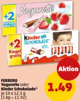 PENNY FERRERO Yogurette oder Kinder Schokolade Angebot