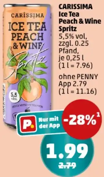 PENNY CARISSIMA Ice Tea Peach & Wine Spritz Angebot