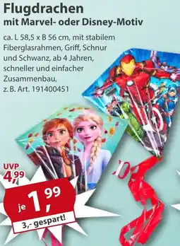 Sonderpreis Baumarkt Flugdrachen mit Marvel oder Disney-Motiv Angebot