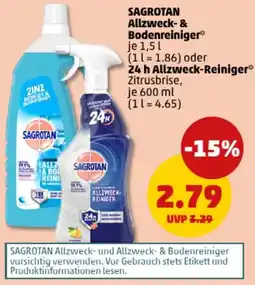 PENNY SAGROTAN Allzweck- & Bodenreiniger oder 24 h Allzweck-Reiniger Angebot