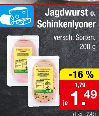 Zimmermann Jagdwurst o. schinkenlyoner Angebot
