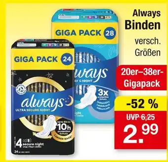 Zimmermann Always binden giga pack 24 Angebot