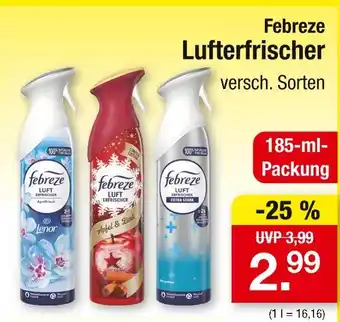 Zimmermann Febreze lufterfrischer lenor Angebot