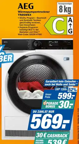 Expert Aeg wärmepumpentrockner tr8swex Angebot