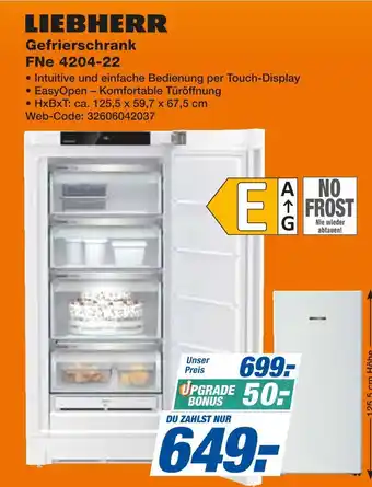 Expert Liebherr gefrierschrank fne 4204-22 Angebot