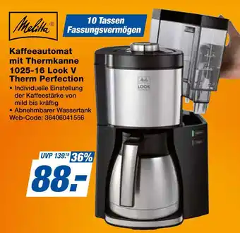 Expert Melitta kaffeeautomat mit thermkanne 1025-16 look v therm perfection Angebot