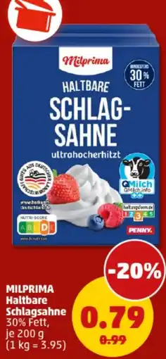 PENNY MILPRIMA Haltbare Schlagsahne Angebot