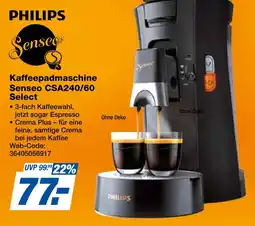 Expert Philips senseo csa240/60 select kaffeepadmaschine Angebot