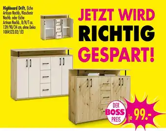 Möbel Boss Highboard drift Angebot