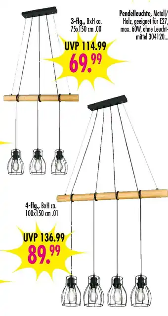 Möbel Boss Pendelleuchte metall/holz Angebot