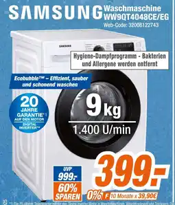 Expert Samsung waschmaschine ww9qt4048ce/eg Angebot