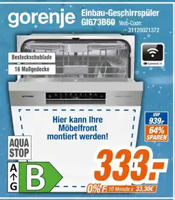 Expert Gorenje einbau-geschirrspüler gi673b60 Angebot