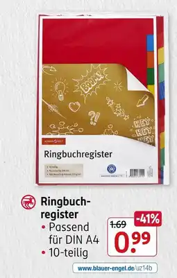 Rossmann Schreibwelt ringbuchregister Angebot